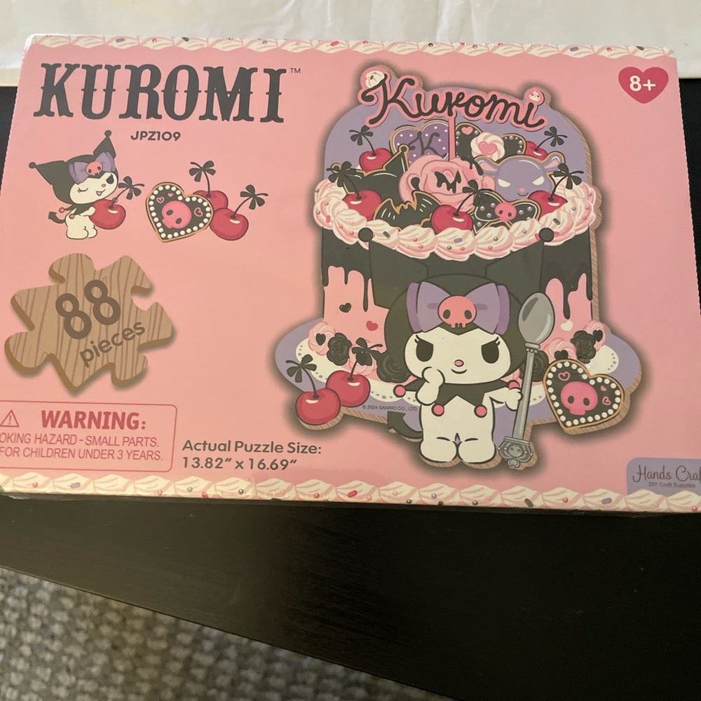 Kuromi - Wood Puzzle 88 Pieces, 2024 Sanrio 13.82” x 16.69”, Hello Kitty, New!